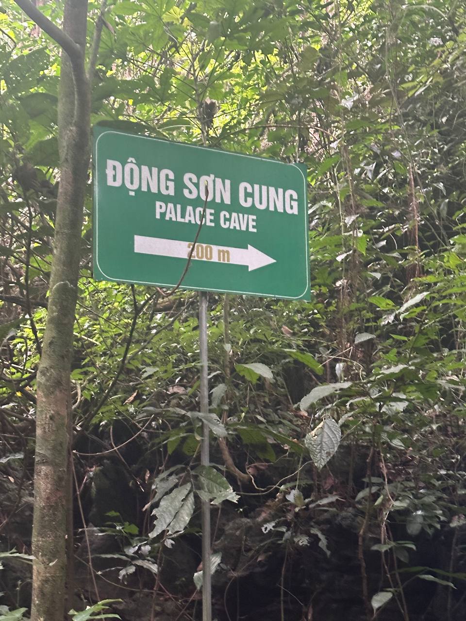 行山途中前往山洞